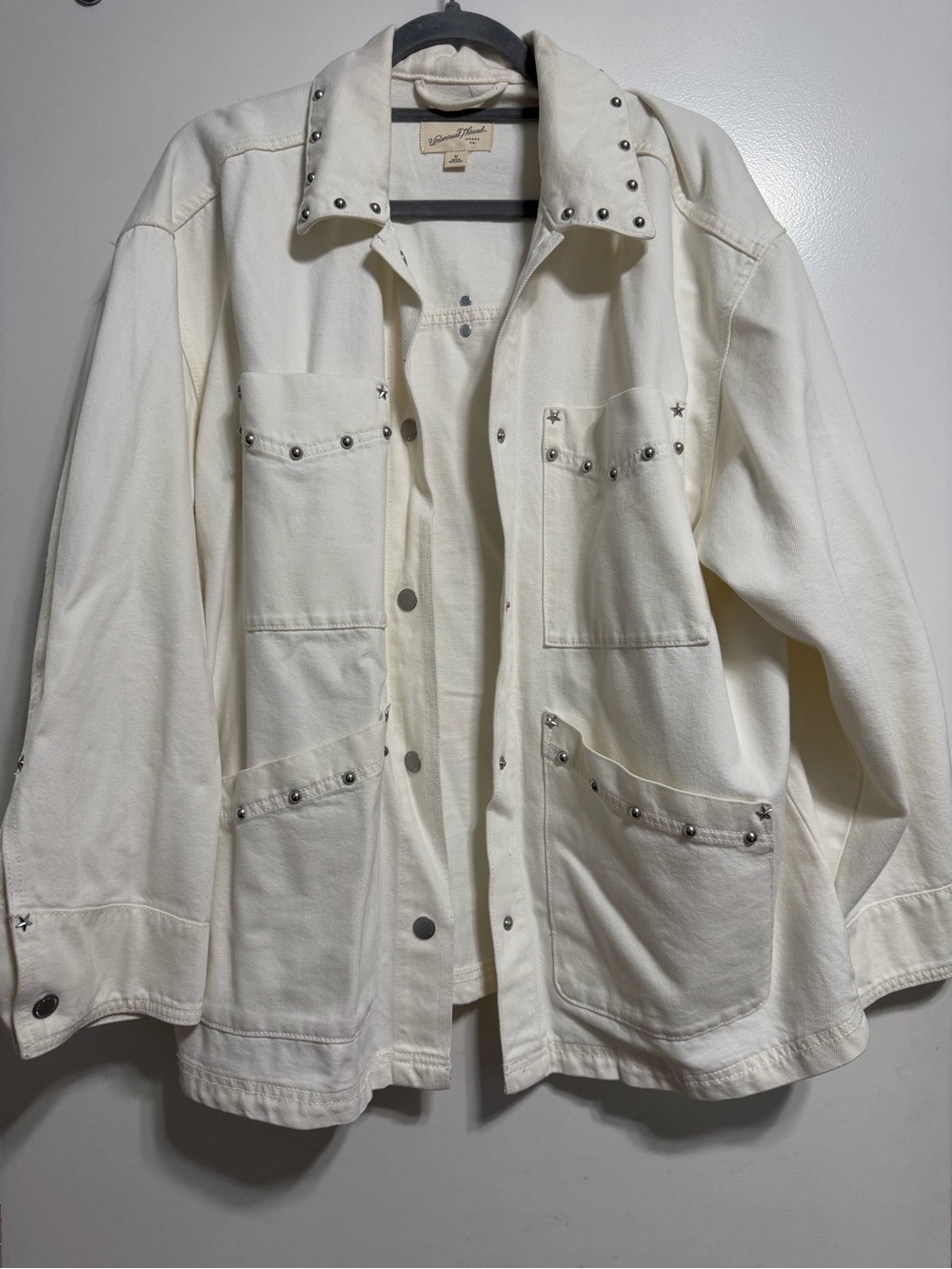 White Studded Denim Jacket
